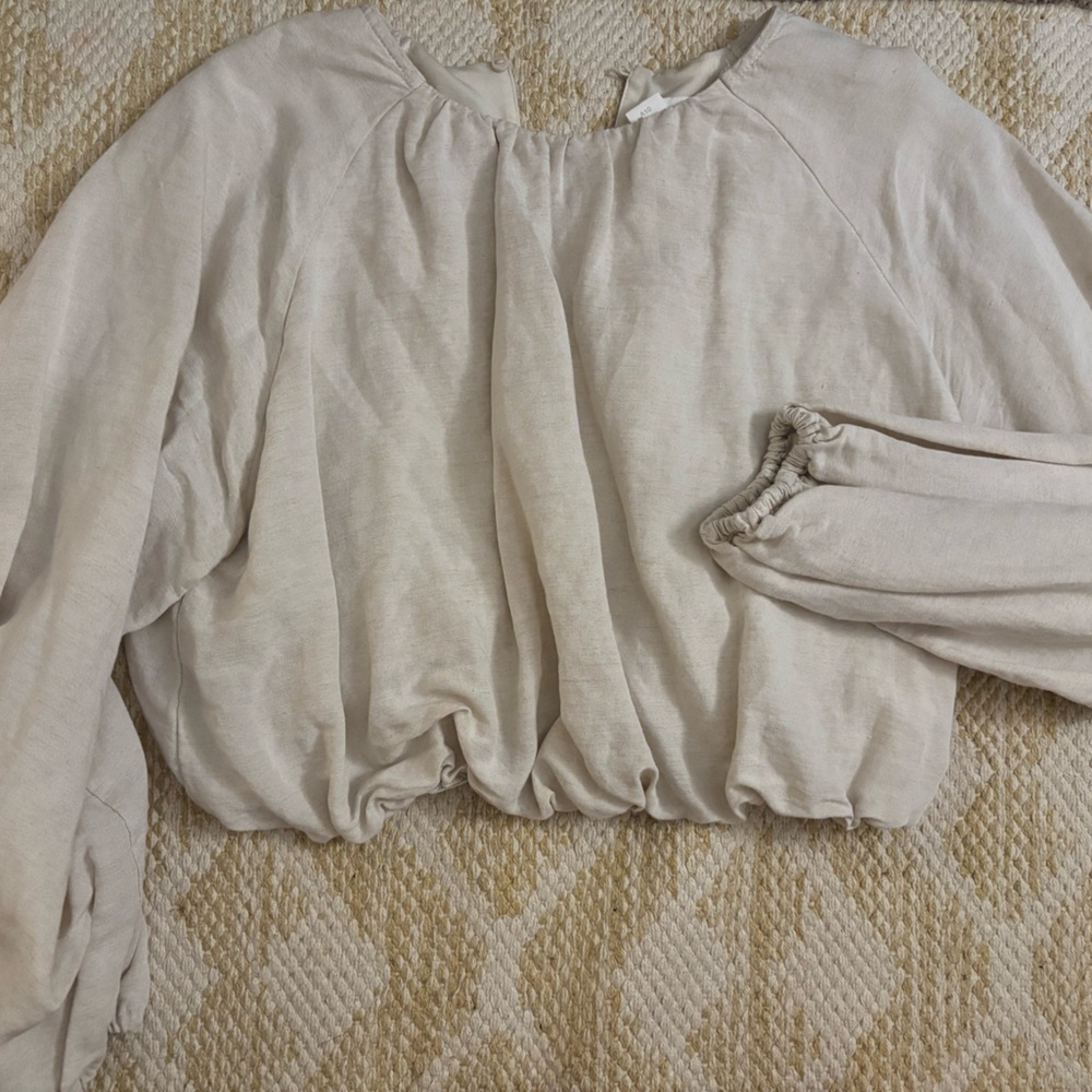 H&M Linen Cream Women's Crop Top